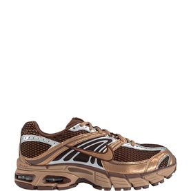 Nike Air Max Moto 2K Trainers in Light British Tan, bronze and white mesh upper, chunky rubber outsole, retro running silhouette