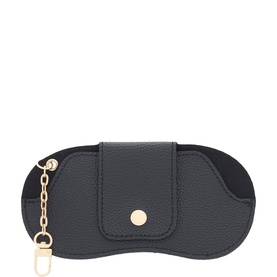 Clip-On Glasses Case Black with Gold Hardware