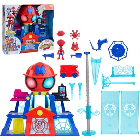 Superheroes multi-coloured Spidey playset with figures, accessories, web tower, and blue furniture pieces included