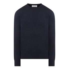 Tiger of Sweden Connor RWS Merino Sweater in Light Ink, crew neck fine knit with ribbed trims and long sleeves