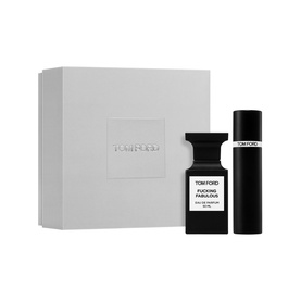 Tom Ford Private Blend F Fabulous Eau de Parfum Gift Set 50ml, featuring bottle and travel spray in white gift box