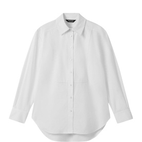 Bib Detail Poplin Shirt