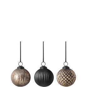 Christmas Chic Three-Piece Glass Bauble Set