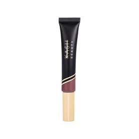 Kash Beauty Blush in a black tube with gold applicator tip, showing a mauve-pink shade on the nozzle