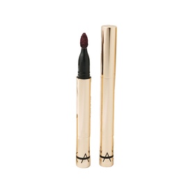 Kash Beauty Lip Tint in Hard To Get, deep berry shade in slim gold dual-ended pen applicator, cap shown alongside