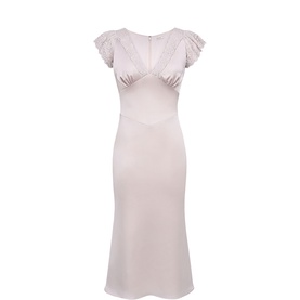Odessa Satin Lace Tea Dress