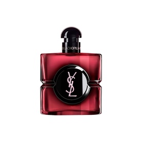 YSL Black Opium Pink Glaze Eau De Parfum in a red square bottle with black circular YSL logo cap