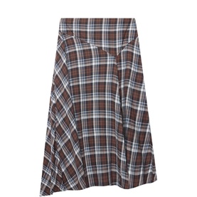Check Hanky Hem Flared Skirt