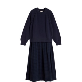 Carter Check Layered Flared Dress