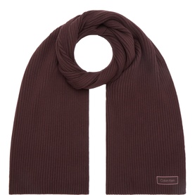 Logo Patch Chunky Ribbed Scarf