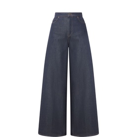 Quatto Denim-Look Wide Leg Trousers