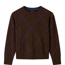 Diamond Knitted Wool Sweater