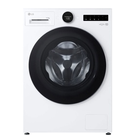 LG 11kg/6kg Series 10 AI Direct Drive&trade; Washer Dryer in white with black door surround and touch control panel