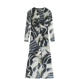 Abstract Mesh Flared Dress