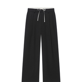 Contrast Waist Mid-Rise Trousers