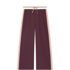 Striped Drawstring Mid-Rise Sweatpants