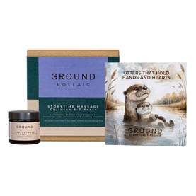 Ground Wellbeing Storytime Massage set for children, including cream jar and Otters That Hold Hands and Hearts storybook