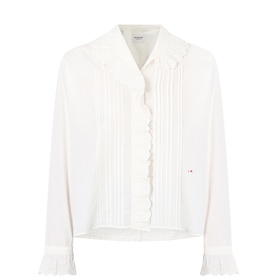 Nomia Pintuck Ruffle Blouse