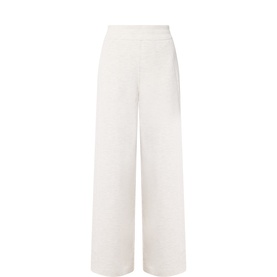 Lululemon Sweat Bottom in Heathered Light Ivory, wide-leg silhouette with elasticated waistband, flat-lay view