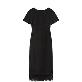Ponte Detachable Lace Trim Dress