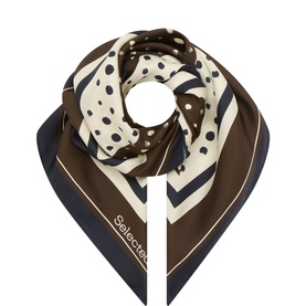 Sarah Polkadot Logo Silk Scarf