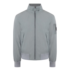 Belstaff casual jacket in Atlantic Grey with funnel neck, zip fastening, ribbed cuffs and hem, and arm pocket badge detail