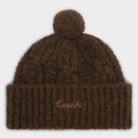 Logo Cable-Knit Beanie Hat