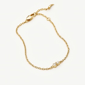 Missoma gold chain bracelet with twin marquise-cut crystal stations and lobster clasp fastening