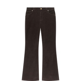 Corduroy High-Rise Flared Trousers