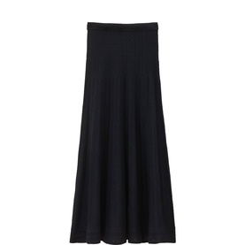 Doha Pointelle Knitted Flared Skirt