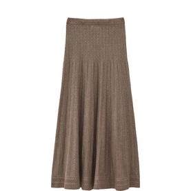 Doha Pointelle Knitted Flared Skirt