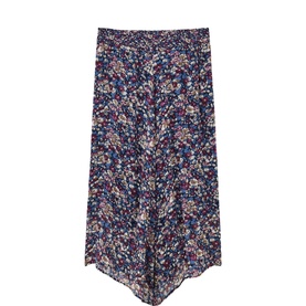 Klap Floral Asymmetric Flared Skirt