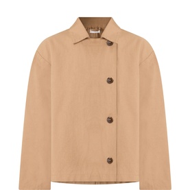 Anne Mi jacket in Ermine, 100% cotton with asymmetric button fastening, spread collar, and relaxed fit