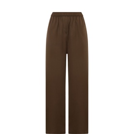 Anne Mi trousers in Demitasse, wide-leg silhouette with elasticated waistband, 100% wool