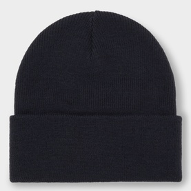 Columbia City Trek&trade; Logo Beanie Hat in Colgate Navy, heavyweight acrylic knit with wide turn-up brim, flat lay view