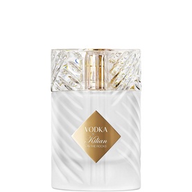 Kilian Paris Vodka on the Rocks Eau de Parfum in white ribbed bottle with gold diamond label and faceted crystal cap