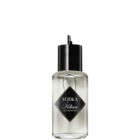 Kilian Paris Vodka on the Rocks Eau de Parfum Refill, clear glass bottle with black diamond label and black cap