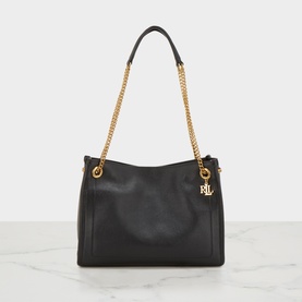 Grained Leather Chain Shoulder Bag