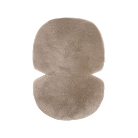 BiniBamba accessory in Toast, soft fluffy two-panel design in warm taupe, viewed from above