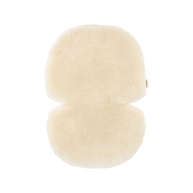 BiniBamba Milk sheepskin pram liner, soft fluffy cream fleece with ergonomic two-section shape