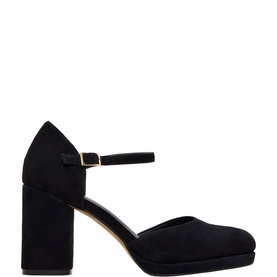 Suede Platform Block Heels