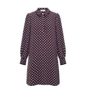 Pamela Geometric Foulard Mini Flared Dress