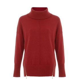 Steph Zip Knitted Turtleneck Sweater
