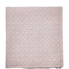 Pale pink quilted throw with an all-over geometric diamond pattern, neatly folded to show texture and soft fabric finish.