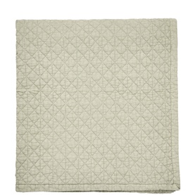 Bedeck Belfast sage green quilted throw with diamond geometric stitched pattern, folded flat to show full texture