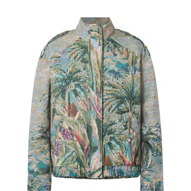 Jacquard Tapestry Tropical Bomber Jacket