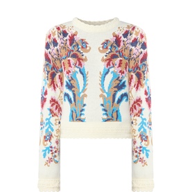 Arabesque Paradise Crochet Trim Sweater