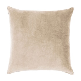 Christys brown velvet bed pillow case with soft textured finish, square shape and zip fastening visible at edge
