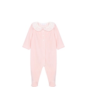 Floral Embroidery Frill Babygrow