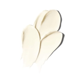 Clarins Le Masque Baume Hair Mask cream texture swatch showing rich, creamy off-white formula spread across white background